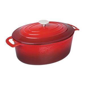 Vogue Red Oval Casserole Dish 6Ltr - GH314 - 1