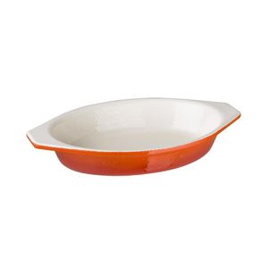 Vogue Orange Oval Cast Iron Gratin 650ml - GH318 - 1