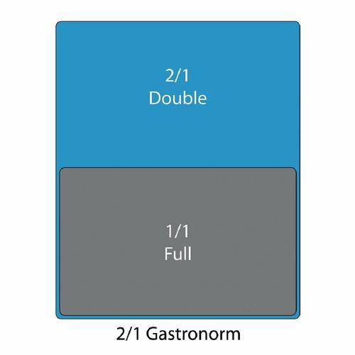Vogue Stainless Steel 2/1 Gastronorm Pan 40mm - K801 - 2