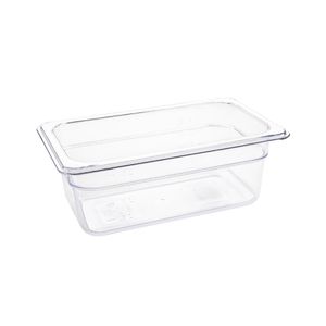 Vogue Polycarbonate 1/4 Gastronorm Container 100mm Clear - U237 - 1