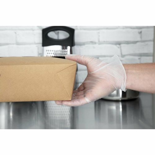 Vogue Powder-Free Vinyl Gloves Clear Large (Pack of 100) - Y247-L - 5