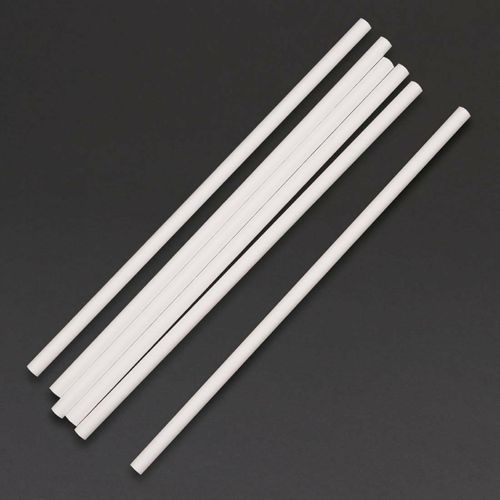 Fiesta Compostable Paper Straws White (Pack of 250) - DE925 - 2