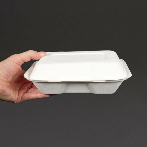 Vegware Compostable Bagasse Clamshell Hinged Meal Boxes 228mm - GH026 - 9