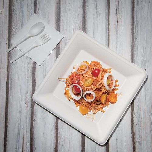 Fiesta Compostable Bagasse Square Plates 261mm (Pack of 50) - FC520 - 3