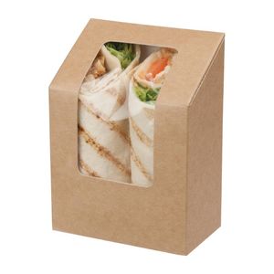 Colpac Zest Compostable Kraft Tuck-Top Wrap Packs With Cellulose Window (Pack of 500) - FA391 - 1
