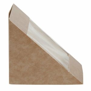 Colpac Recyclable Kraft Front-Loading Sandwich Wedges With PLA Window (Pack of 500) - DF605 - 3