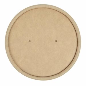 Colpac Recyclable Kraft Microwavable Soup Cup Lids 8oz and 12oz (Pack of 500) - FA367 - 3