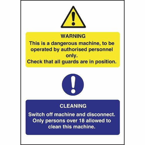 Dangerous Machine Cleaning Sign - L945 - 1