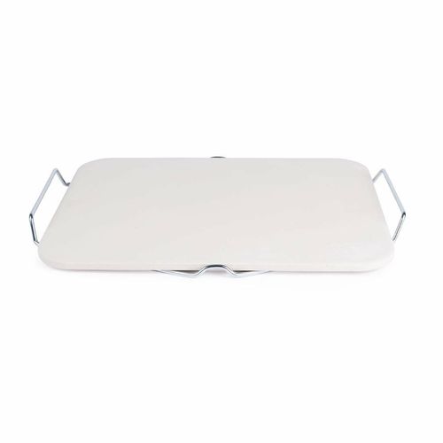 Rectangular Pizza Stone with Metal Serving Rack 15in - CL713 - 2