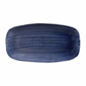 Churchill Stonecast Patina No. 4 Chefs Plates Cobalt 355 x 189mm (Pack of 6) - FC176 - 1