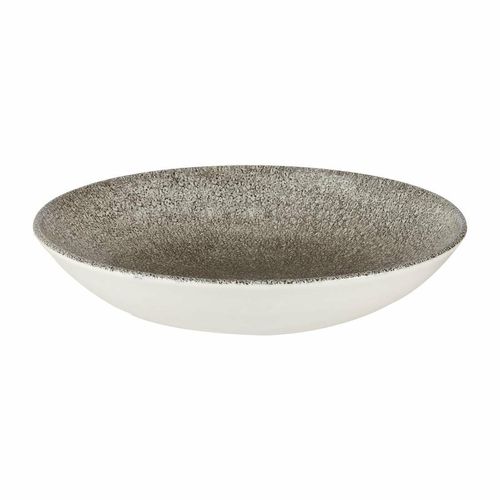 Churchill Studio Prints Raku Round Coupe Bowls Quartz Black 248mm (Pack of 12) - HC771 - 1