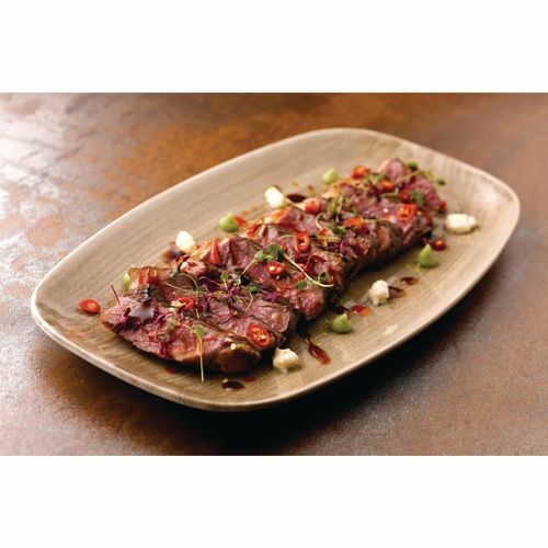 Churchill Stonecast Patina Antique Rectangular Plates Taupe 298mm (Pack of 12) - HC797 - 2