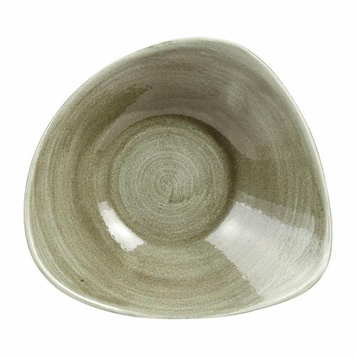 Churchill Stonecast Patina Antique Triangle Bowls Green 235mm (Pack of 12) - HC815 - 2