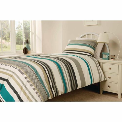 Mitre Essentials Madison Stripe Housewife Pillowcase Teal - HB714 - 2
