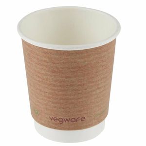 Vegware Compostable Coffee Cups Double Wall 230ml / 8oz (Pack of 500) - GH020 - 1