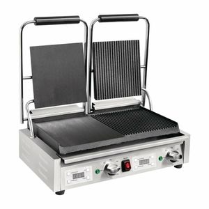Buffalo Double Half Ribbed Contact Grill - FC386 - 1