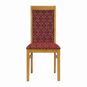 Brooklyn Padded Back Soft Oak Dining Chair with Red Diamond Padded Seat and Back (Pack of 2) - FT416 - 3
