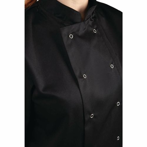 Whites Vegas Unisex Chefs Jacket Short Sleeve Black XXL - A439-XXL - 7