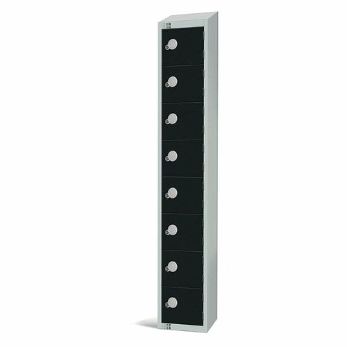 Elite Eight Door Coin Return Locker with Sloping Top Black - GR676-CNS - 3