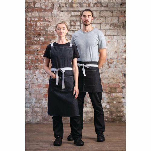 Southside X-Cross Back Bib Apron Denim Black - BB057 - 6