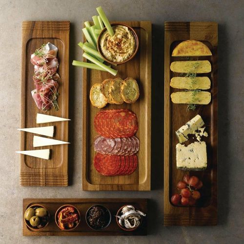 Churchill Alchemy Wood Large Double Handled Boards 495 x 130mm (Pack of 4) - FA672 - 4