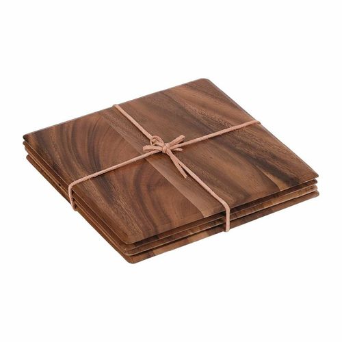 T&G Square Wooden Table Mats (Pack of 4) - DL134 - 1