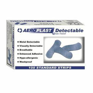 AEROPLAST DETECTABLE BLUE PLASTERS EXTRA WIDE 25X75MM - BOX 100 - CD523 - 1