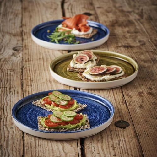 Churchill Stonecast Plume Walled Plates Ultramarine 220mm (Pack of 6) - 3