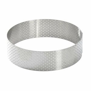 De Buyer Perforated Stainless Steel Straight Tart Ring 125x35mm - DZ758 - 1