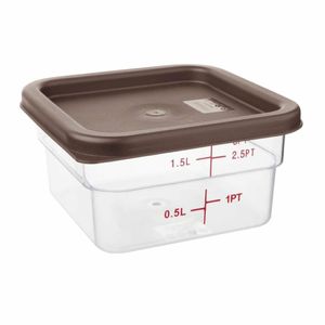Hygiplas Square Food Storage Container Lid Brown Small - FX140 - 3