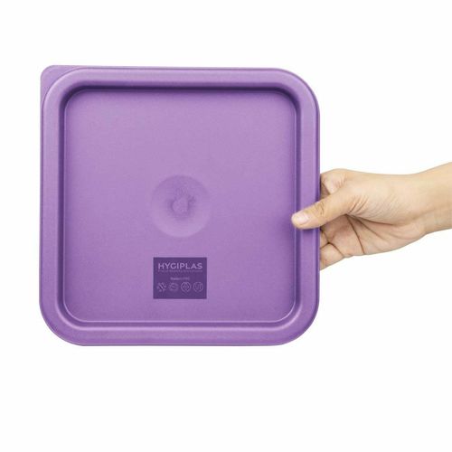 Hygiplas Square Food Storage Container Lid Purple Medium - FX144 - 5