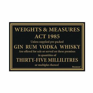 Beaumont 1985 Weights & Measures Sign 35ml 170x110mm - CZ681 - 1