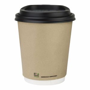 Fiesta Compostable Coffee Cups Double Wall 227ml / 8oz (Pack of 25) - CU985 - 3