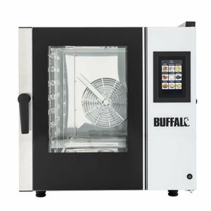 Buffalo Freestanding Smart Touchscreen Combi Oven 7 x GN 1/1 with Installation Kit and Extraction Hood - SA771 - 1