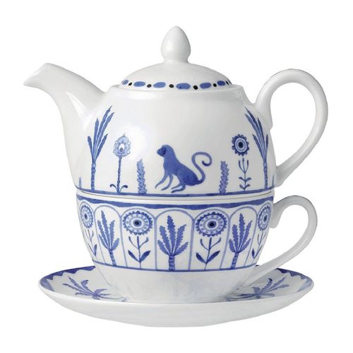 William Edwards Sultan's Garden Blue Tea for One Set Coupe (Pack of 6) - VV3982 - 1