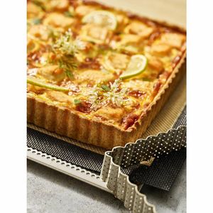 De Buyer Perforated Square Fluted Tart Ring 230mm - DZ744 - 3