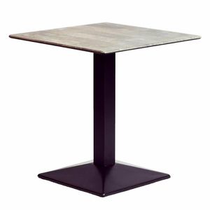 Turin Metal Base 700mm Square Dining Table with Laminate Top in Concrete - CZ815 - 1