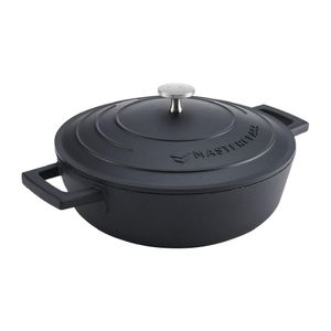 MasterClass Cast Aluminium Shallow Casserole Black 2500ml - DX366 - 1