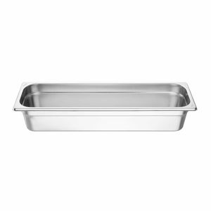 Vogue Stainless Steel Gastronorm 2/4 Tray 100mm - FU263 - 1