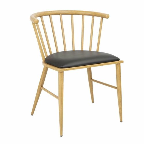 Bolero Harrowdene Padded Metal Side Chairs Wood Effect (Pack of 2) - FU528 - 1