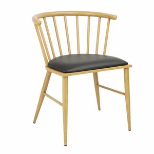 Bolero Harrowdene Padded Metal Side Chairs Wood Effect (Pack of 2) - FU528 - 1