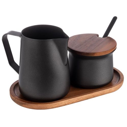 APS Acacia Wood And Stainless Steel Milk and Sugar Set - HS900 - 1