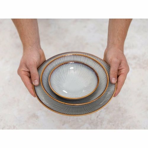 Olympia Drift Grey Embossed Coupe Low Bowls 260mm (Pack of 4) - FU197 - 15