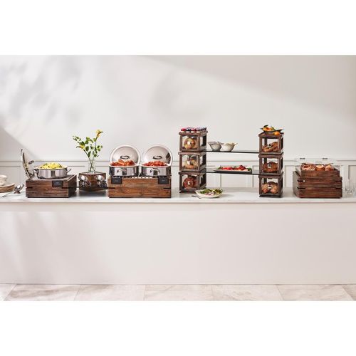 Steelite D.W. Haber Fusion Ash Grey Stackable Bakery Box with Acrylic Drawer - VV4491 - 2