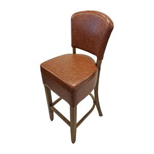 Hanoi Bar Chair in Weathered Oak with Bison Tan Vinyl - HP781 - 1