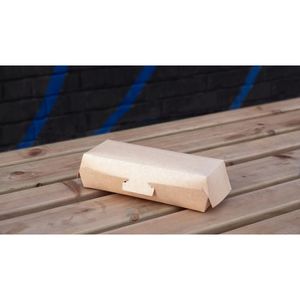 Notpla Clamshell Hot Dog Boxes - Kraft (Pack of 350) - HW516 - 3