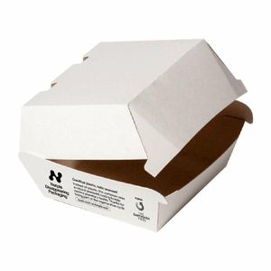 Notpla Clamshell Burger Boxes - White (Pack of 200) - HW504 - 1