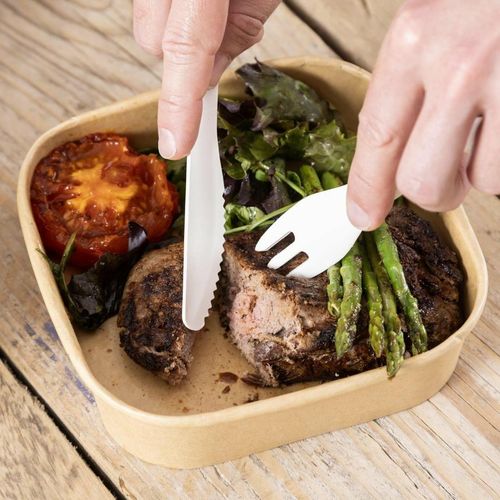 Fiesta Compostable Paper Forks 155mm (Pack of 100) - HT483 - 4