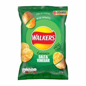 Walkers Salt & Vinegar Flavour Crisps 32.5g (Pack of 32) - CZ705 - 1