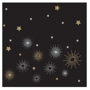 Swantex Lunch Napkins Midnight Sparkle 33x33cm 2ply 1/4 Fold (Pack of 1000) - HY180 - 1